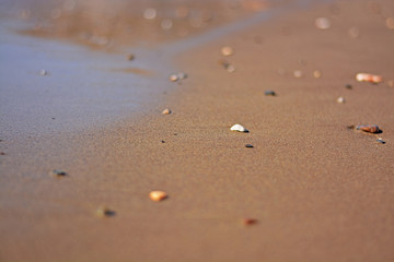 Fototapeta na wymiar Sand and pebbles on the beach