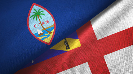 Guam and Herm two flags textile cloth, fabric texture