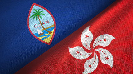 Guam and Hong Kong two flags textile cloth, fabric texture