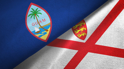 Guam and Jersey two flags textile cloth, fabric texture