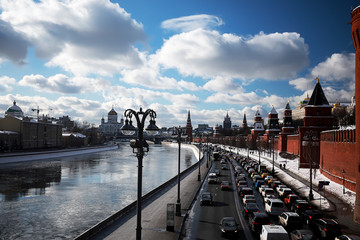 Winter landscape in the Russian capital Moscow