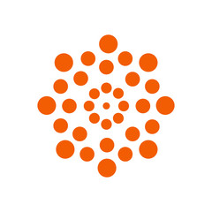 Geometric Pattern Polka Dots of orange color. Perfect for your design, textile, pattern fills, box, posters, cards, web page background etc. Pattern under the mask. Vector.