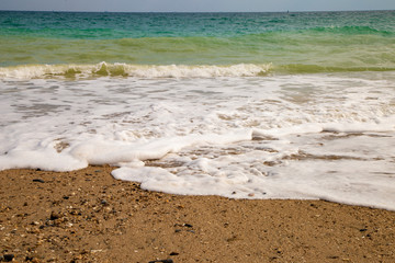 The sea foam in the Indian ocean