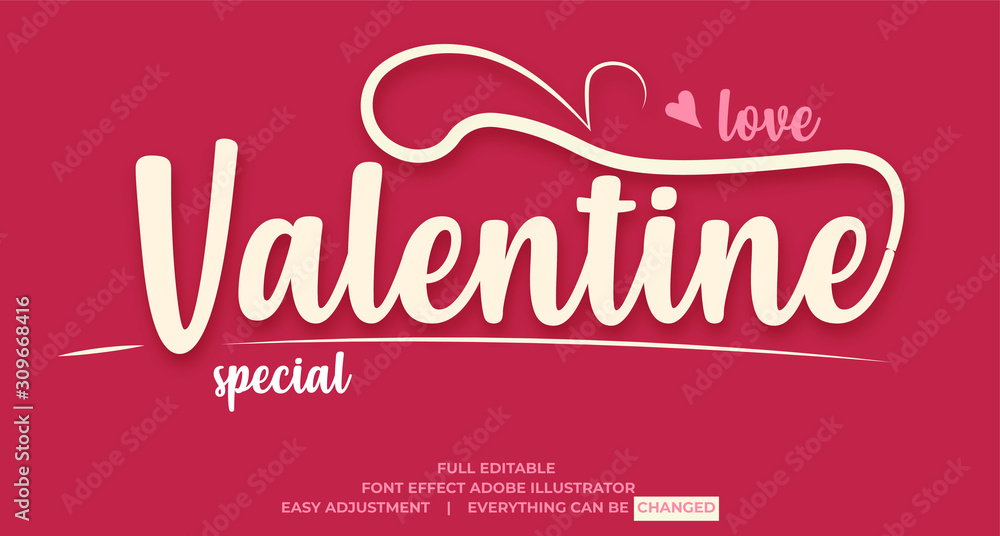 Fototapete text effect template vector, easy editable and customize