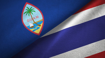 Guam and Thailand two flags textile cloth, fabric texture