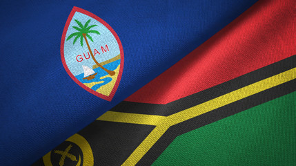Guam and Vanuatu two flags textile cloth, fabric texture