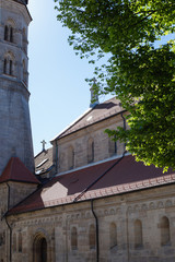 church wall on a summer day
