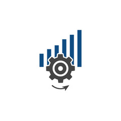 Business process optimization vector icon. Progress icon on white isolated background.