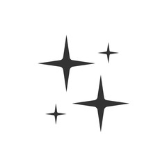 Obraz premium Clean star black icon. Flat vector cartoon illustration. Objects isolated on a white background.