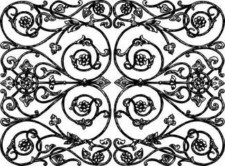 Seamless pattern of vintage decorative design elements