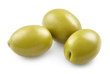 Delicious olives, isolated on white background