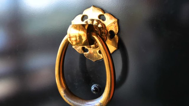 The Gold Door Knocker Inside The Senso-ji Temple In Tokyo Japan