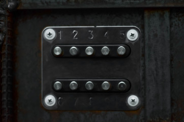 metal combination lock close-up. the concept of protection