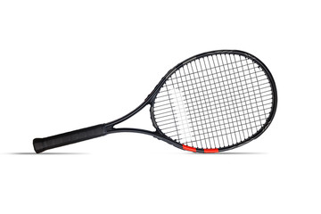 Tennis racket on white background