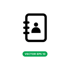 address book vector icon template design concept