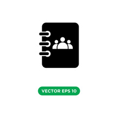 address book vector icon template design concept