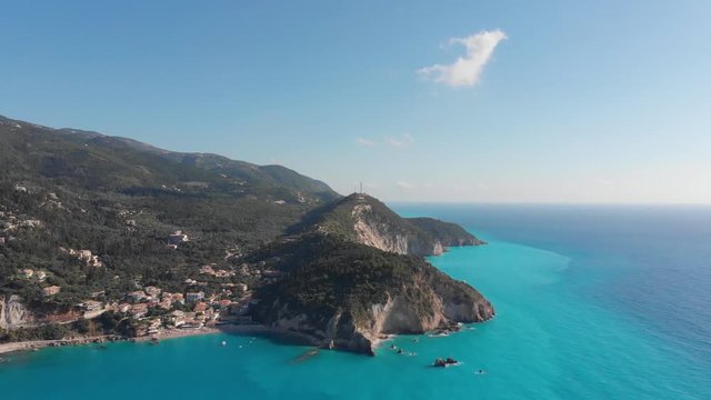 Flight over Agios Nikitas beach in Greek island Lefkada