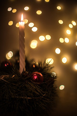 Christmas candle decoration for the holiday season