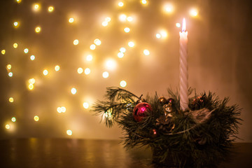 Christmas candle decoration for the holiday season