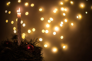 Christmas candle decoration for the holiday season