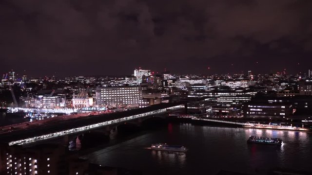 Panoramic shot of London city by night
