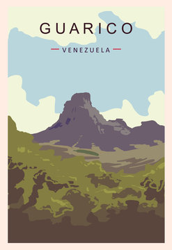 Guarico retro poster. Guarico travel illustration. States of Venezuela
