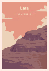 Lara retro poster. Lara travel illustration. States of Venezuela