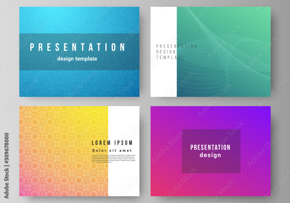 Poster the minimalistic abstract vector illustration of the editable layout of the presentation slides desi