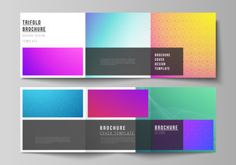 The minimal vector editable layout of square format covers design templates for trifold brochure, flyer, magazine. Abstract geometric pattern with colorful gradient business background.