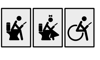 Geek toilet icon man woman handicapped person