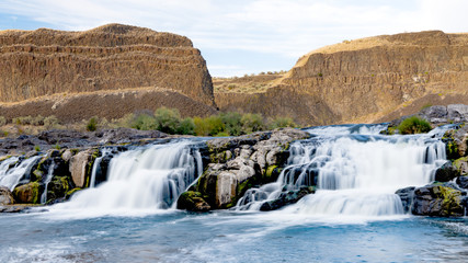Dual waterfall on the Palouse River in Washington State