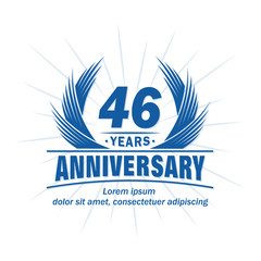 46 years logo design template. 46th anniversary vector and illustration.