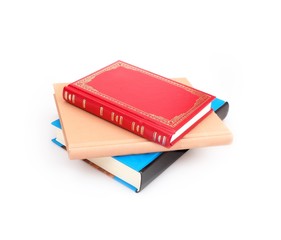 Stack of books isolated on white background	