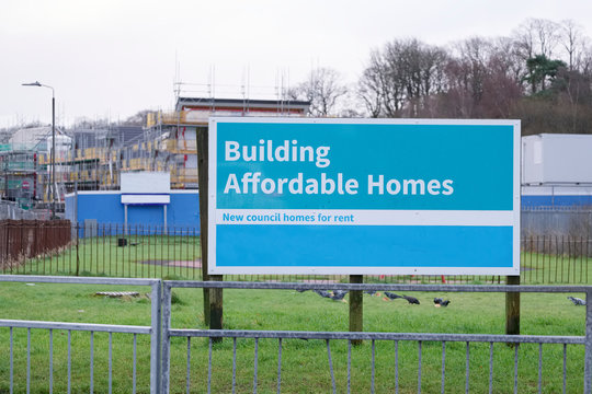 Building affordable homes by local council to help government social housing problem and shortage