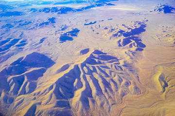 Aerial view of the Nevada desert, USA	