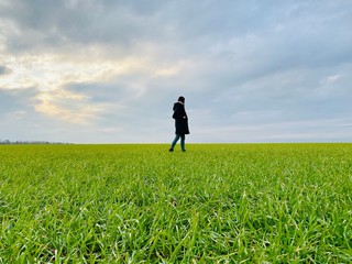 young woman in the field
