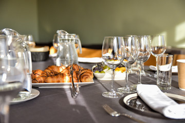 table set for dinner