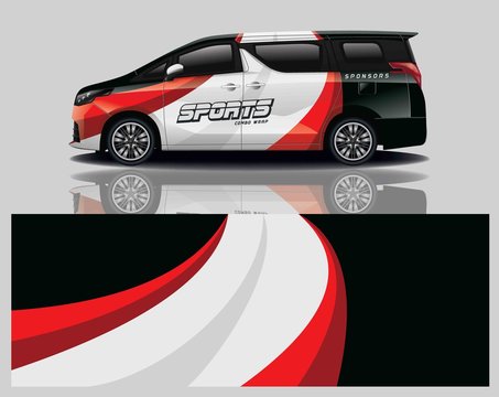 van car decal wrap design vector