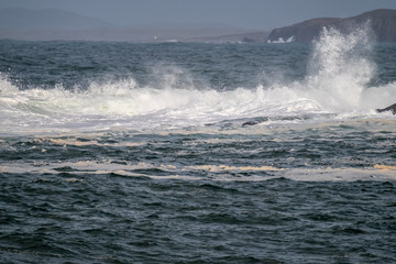 Rough atlantic ocean one day after storm Atiyah passed by on Dezember 08 2019.