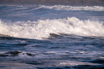 Rough atlantic ocean one day after storm Atiyah passed by on Dezember 08 2019.