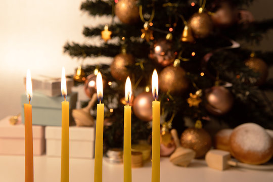 Winter holidays greetings - Hanukkah, Christmas, New Year