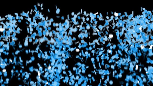 Abstract 3d realistic confetti falling animation. 4K holidays party surprise glittering confetti with alpha. 