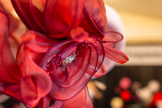 Red Floral Fascinator Hat 