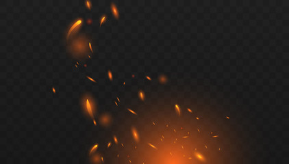 Red Fire sparks vector - obrazy, fototapety, plakaty