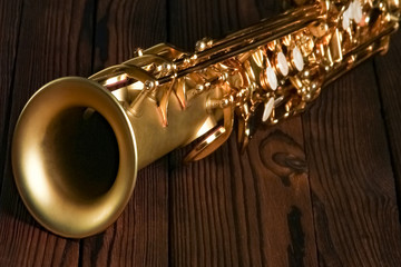 soprano saxophone on black background