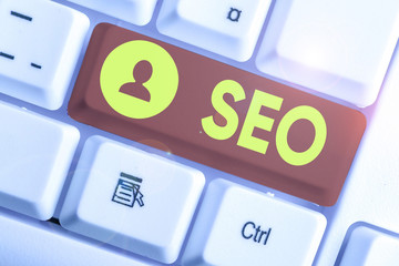 Conceptual hand writing showing Seo. Concept meaning incredibly effective way to market your near...