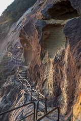 Hiking on the cliffs of Onigajo, near Kumano