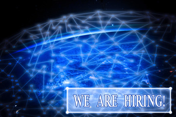 Handwriting text writing We Are Hiring. Conceptual photo recently you employ someone or pay someone...