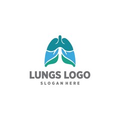 Lungs logo medical templates vector