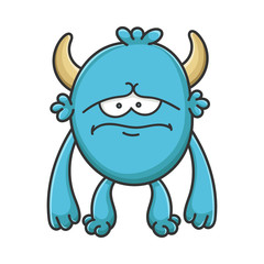 Sad Depress Cartoon Furry Creature Monster